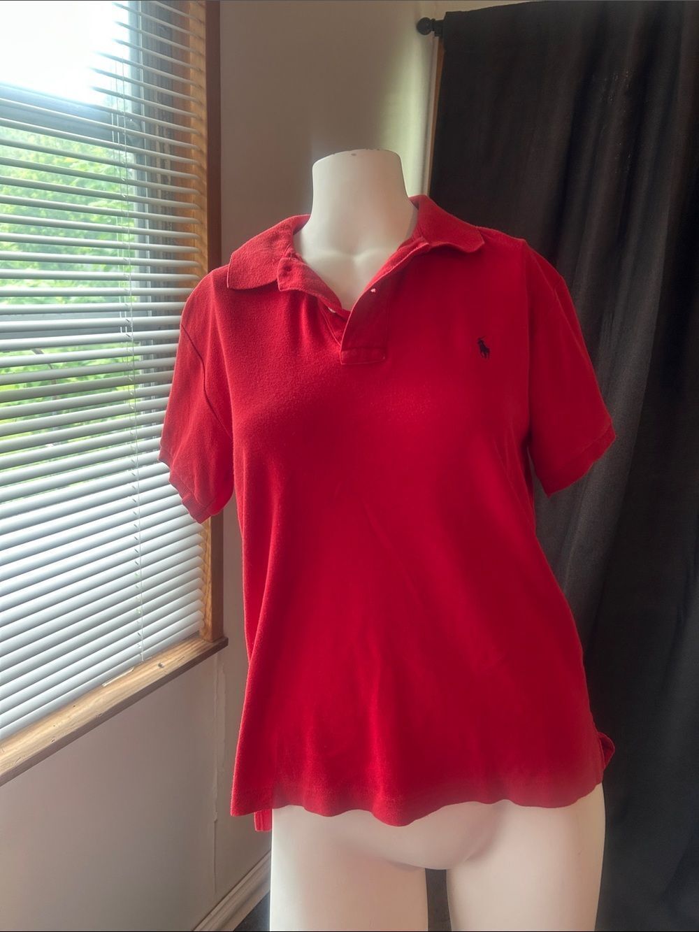 Ralph Lauren Red Short-Sleeve Button-Down Polo Shirt
